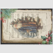 Oude Wereld Vader Kerst & Bladmuziek Decoupage Tissuepapier (Voorkant)