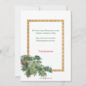 Oude Wereld Vader Kerstmis en Versierde Boom Feestdagenkaart (Achterkant)