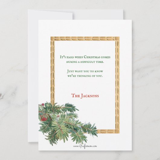 Oude Wereld Vader Kerstmis en Versierde Boom Feestdagenkaart (Achterkant)