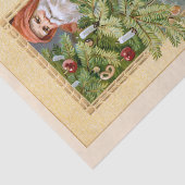 Oude Wereld Vader Kerstmis en Versierde Boom Tissuepapier (Detail)