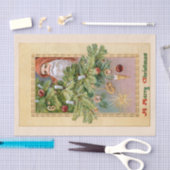 Oude Wereld Vader Kerstmis en Versierde Boom Tissuepapier (Craft)