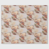 Oude Wereld Victoriaans Sinterklaas en Cherub Cadeaupapier (Vlak)