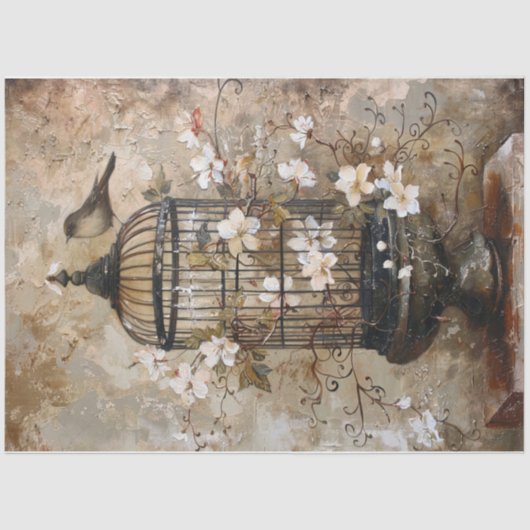 Oude Wereld Vogelkooi Tissuepapier (Voorkant)