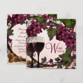 Oude Wereld Wijnproeverij met oude rode en groene  Kaart (Voorkant / Achterkant)