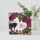 Oude Wereld Wijnproeverij met oude rode en groene  Kaart (Staand voorkant)