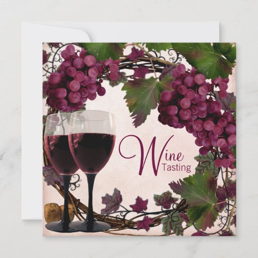 Oude Wereld Wijnproeverij met oude rode en groene  Kaart (Voorkant)