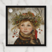 Oude Wereld Winter Kind Bedankjes Labels (Voorkant)