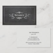  Oude Wereld Zwart Rustiek krijtbord Visitekaartje (Voorkant / Achterkant)