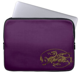  Oude Werelddraak over Paars Laptop Sleeve