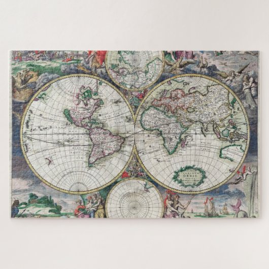 oude Wereldkaart 1000 stuks Legpuzzel (Horizontaal)