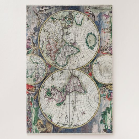  oude Wereldkaart 1000 stuks Legpuzzel (Verticaal)