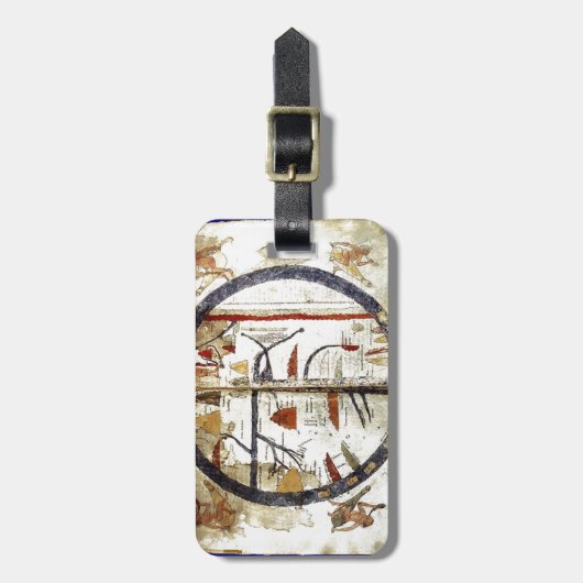 Oude wereldkaart, 12e eeuw bagagelabel (Voorkant verticaal)