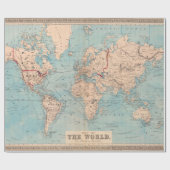 Oude Wereldkaart (1876)  Cadeaupapier (Vlak)