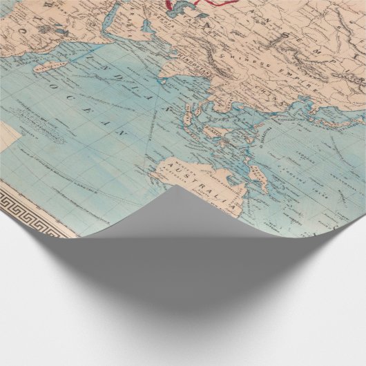 Oude Wereldkaart (1876)  Cadeaupapier (Hoek)