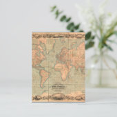Oude Wereldkaart 4 Briefkaart (Staand voorkant)