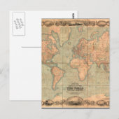 Oude Wereldkaart 4 Briefkaart (Voorkant / Achterkant)