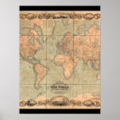 Oude Wereldkaart 4 Poster (Voorkant)