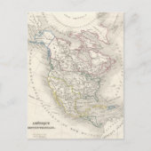  oude wereldkaart - Amerika Briefkaart (Voorkant)