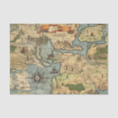 Oude Wereldkaart Antiek Decoupage Document Tissuepapier (Voorkant)