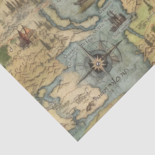 Oude Wereldkaart Antiek  Decoupage Document Tissuepapier (Detail)