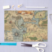 Oude Wereldkaart Antiek  Decoupage Document Tissuepapier (Craft)