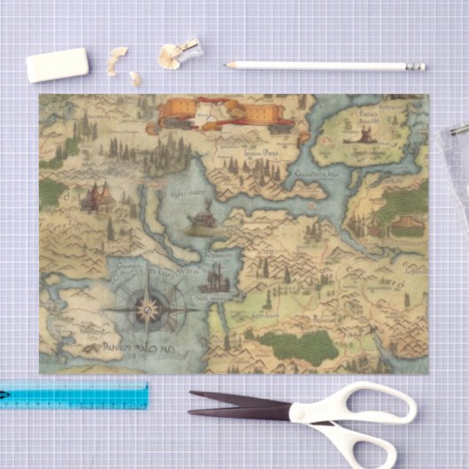 Oude Wereldkaart Antiek Decoupage Document Tissuepapier (Craft)