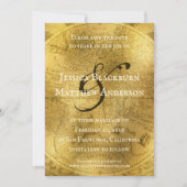 Oude Wereldkaart Antiek goud Save The Date (Voorkant)