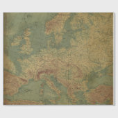  Oude Wereldkaart Antiek Sepia Cadeaupapier (Vlak)