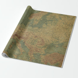  Oude Wereldkaart Antiek Sepia Cadeaupapier