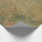  Oude Wereldkaart Antiek Sepia Cadeaupapier (Hoek)