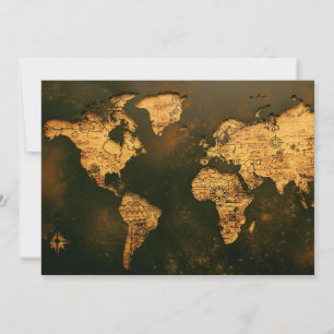 Oude Wereldkaart Antieke Cartografie Kunst Feestdagenkaart