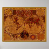 OUDE WERELDKAART Art Poster (Voorkant)