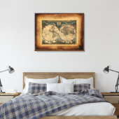Oude Wereldkaart Art Poster Canvas Afdruk (Insitu (Slaapkamer))