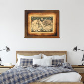 Oude Wereldkaart Art Poster Canvas Afdruk (Insitu (Slaapkamer))