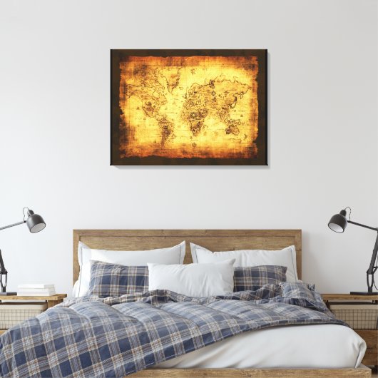 Oude Wereldkaart Art Print (Insitu (Slaapkamer))