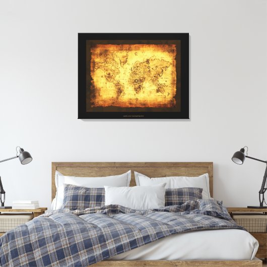 Oude Wereldkaart Art Print (Insitu (Slaapkamer))