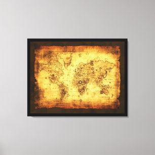 Oude Wereldkaart Art Print