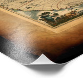 Oude Wereldkaart Art Print Foto Afdruk (Hoek)