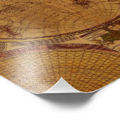 Oude Wereldkaart Art Print Foto Afdruk (Hoek)