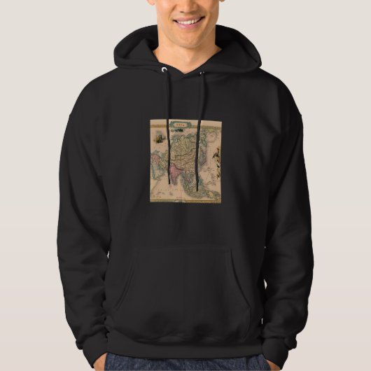 Oude Wereldkaart Azië Hoodie (Voorkant)