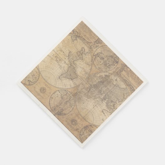 Oude Wereldkaart Baby Shower Verzameling Servet (Hoek)
