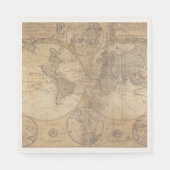 Oude Wereldkaart Baby Shower Verzameling Servet (Voorkant)