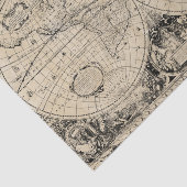  Oude Wereldkaart Beige Tissuepapier (Detail)