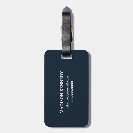 Oude Wereldkaart blauw Bagagelabel (Achterkant verticaal)