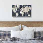Oude Wereldkaart blauw Canvas Afdruk (Insitu (Slaapkamer))