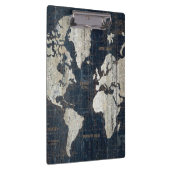 Oude Wereldkaart blauw Klembord (Rechts)