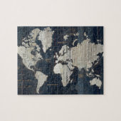 Oude Wereldkaart blauw Legpuzzel (Horizontaal)