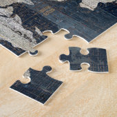 Oude Wereldkaart blauw Legpuzzel (Zijkant)