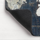 Oude Wereldkaart blauw Muismat (Hoek)