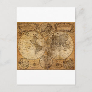 Oude Wereldkaart Briefkaart